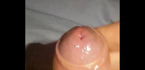  Close up jerking  cock in bed for neighbours daughter  watching